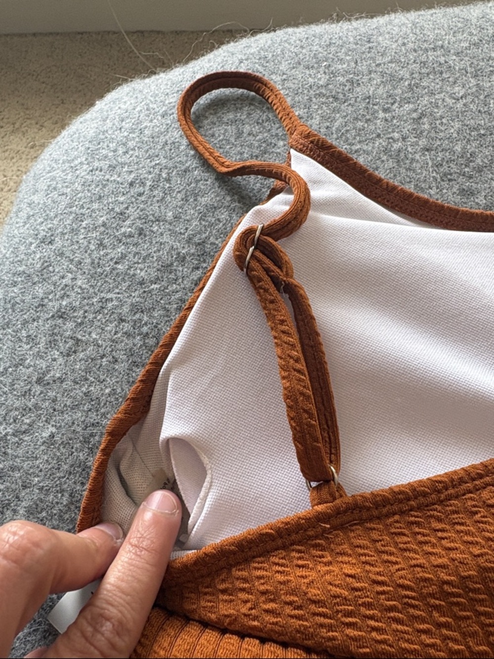 SHEIN Rust Textured Ribbed High-Waist Bikini Set - Picture 4 of 4